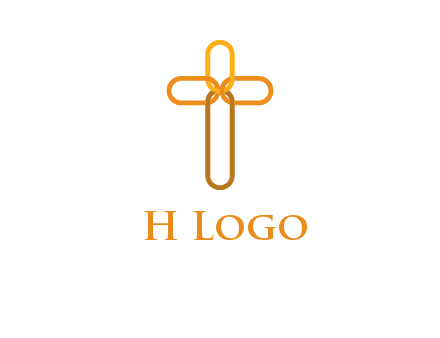 abstract christian cross connection icon