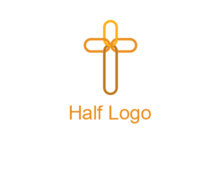 abstract christian cross connection icon