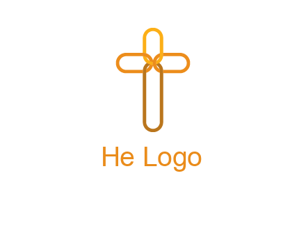 abstract christian cross connection icon