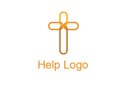 abstract christian cross connection icon