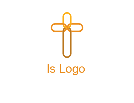 abstract christian cross connection icon