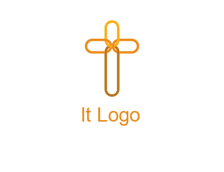 abstract christian cross connection icon