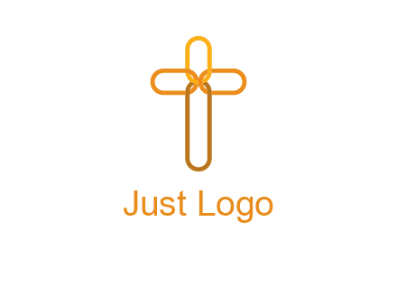 abstract christian cross connection icon