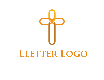 abstract christian cross connection icon