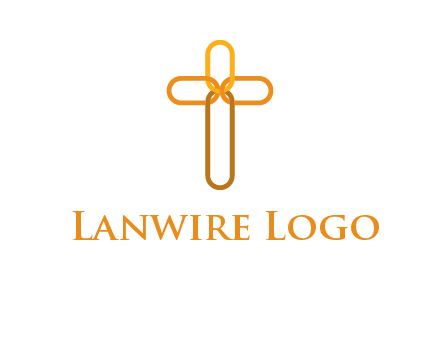 abstract christian cross connection icon