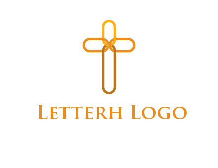 abstract christian cross connection icon