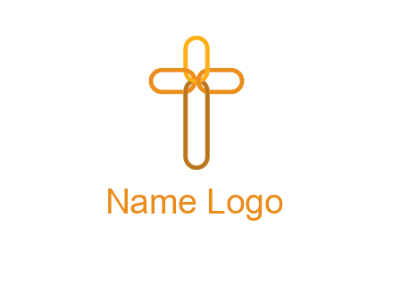 abstract christian cross connection icon