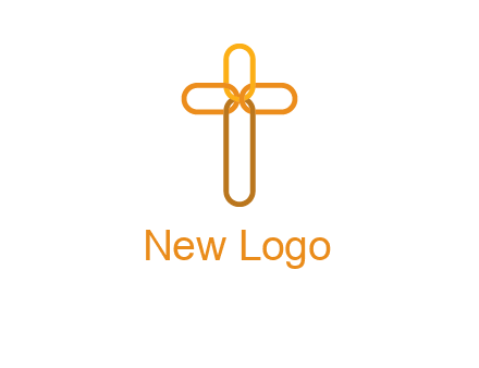 abstract christian cross connection icon