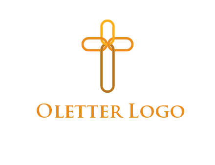 abstract christian cross connection icon