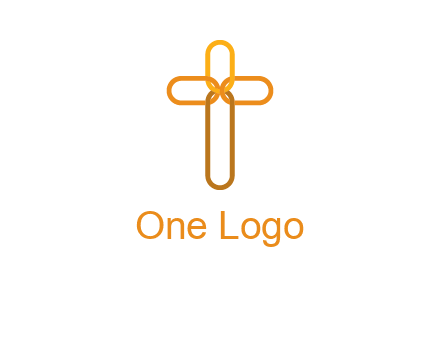 abstract christian cross connection icon