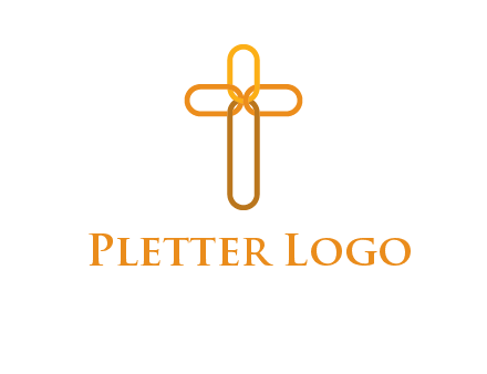 abstract christian cross connection icon