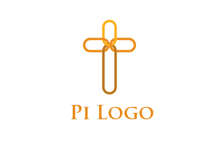abstract christian cross connection icon