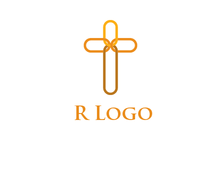 abstract christian cross connection icon