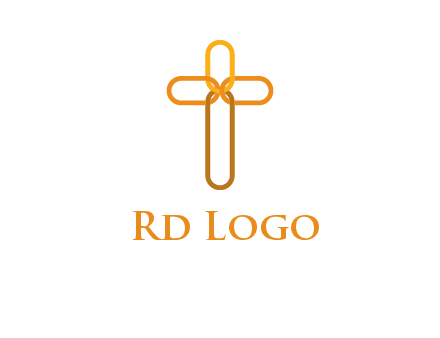 abstract christian cross connection icon