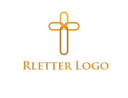abstract christian cross connection icon