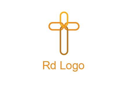 abstract christian cross connection icon