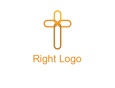 abstract christian cross connection icon