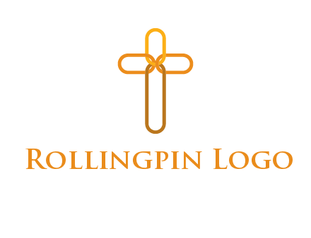 abstract christian cross connection icon
