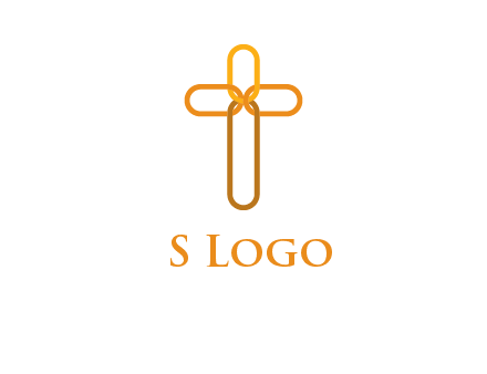 abstract christian cross connection icon
