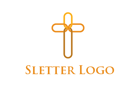 abstract christian cross connection icon