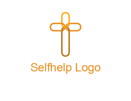 abstract christian cross connection icon