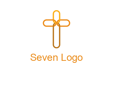 abstract christian cross connection icon