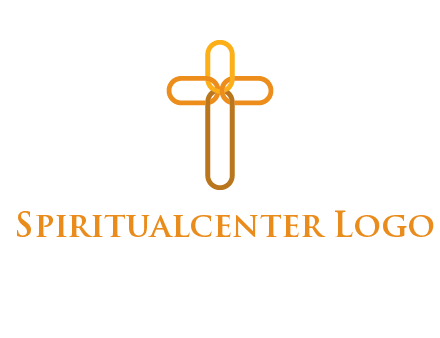 abstract christian cross connection icon