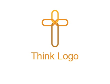 abstract christian cross connection icon