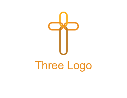 abstract christian cross connection icon