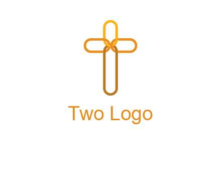abstract christian cross connection icon