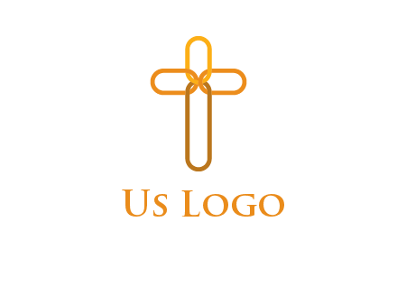 abstract christian cross connection icon