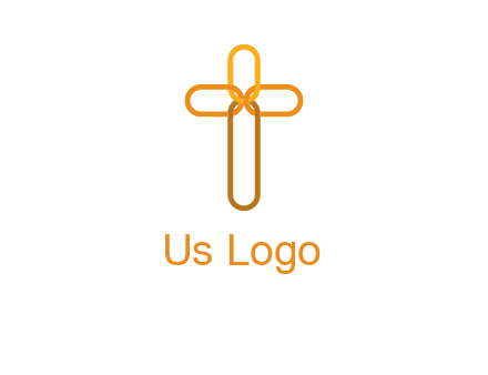 abstract christian cross connection icon