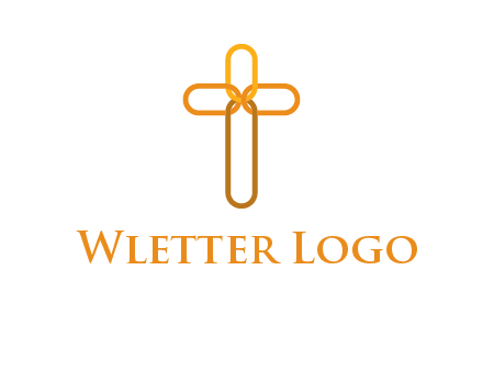 abstract christian cross connection icon