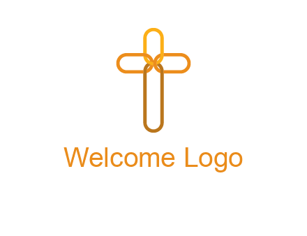abstract christian cross connection icon