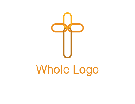 abstract christian cross connection icon