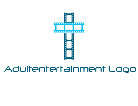 cross and film reel logo