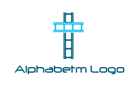 cross and film reel logo