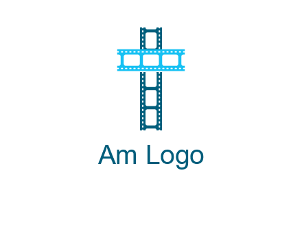 cross and film reel logo