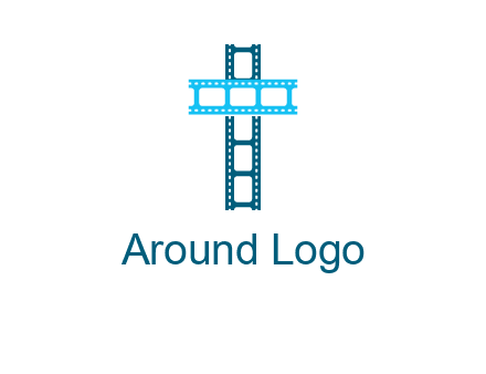 cross and film reel logo