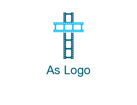 cross and film reel logo