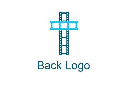 cross and film reel logo