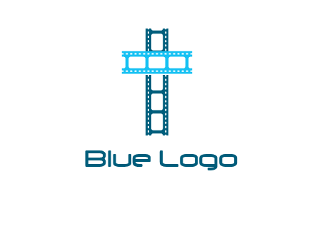 cross and film reel logo