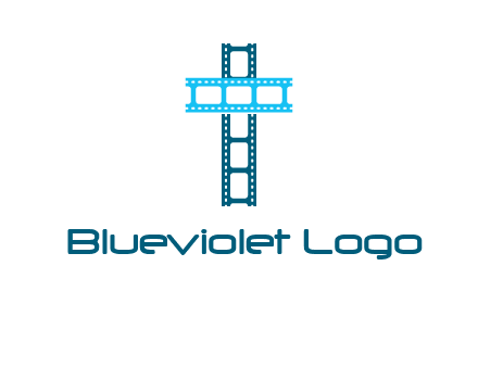 cross and film reel logo