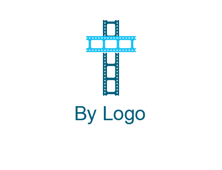 cross and film reel logo