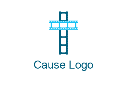 cross and film reel logo