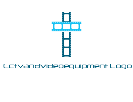 cross and film reel logo
