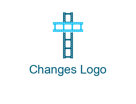 cross and film reel logo
