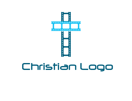 cross and film reel logo