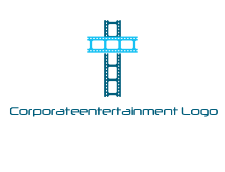 cross and film reel logo