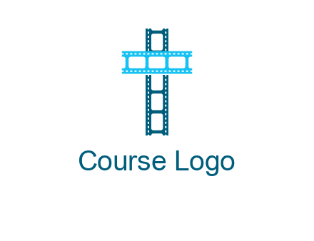 cross and film reel logo